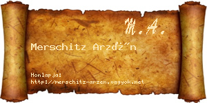 Merschitz Arzén névjegykártya